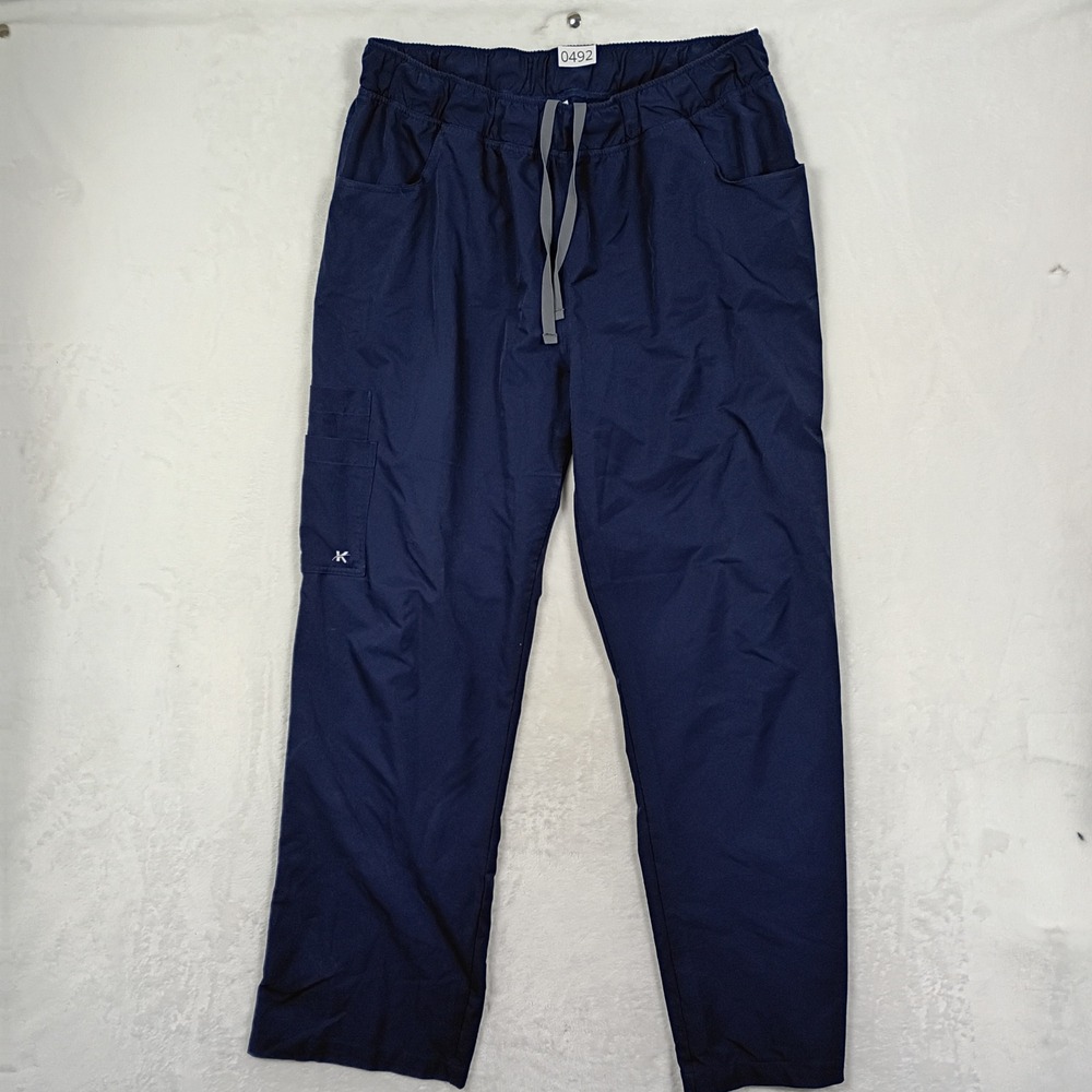 Kalea Scrub Pants Mens XL Navy‎ Blue Elastic Waist Drawstring Cargo Workwear